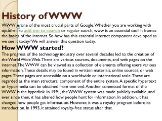 history of www