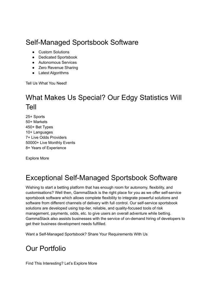 self managed sportsbook software