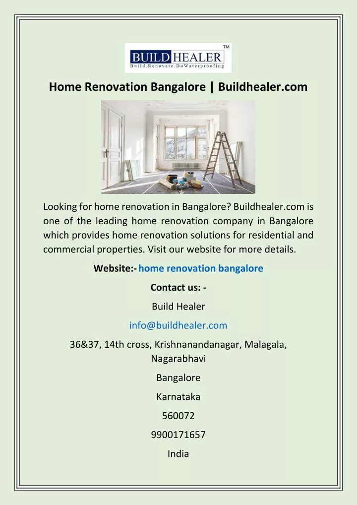 home renovation bangalore buildhealer com