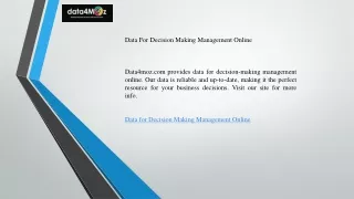 Data For Decision Making Management Online   Data4moz.com