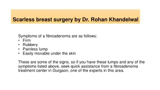Scarless breast surgery by Dr. Rohan Khandelwal