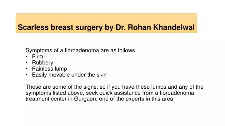 scarless breast surgery by dr rohan khandelwal