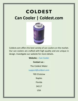 can cooler coldest com
