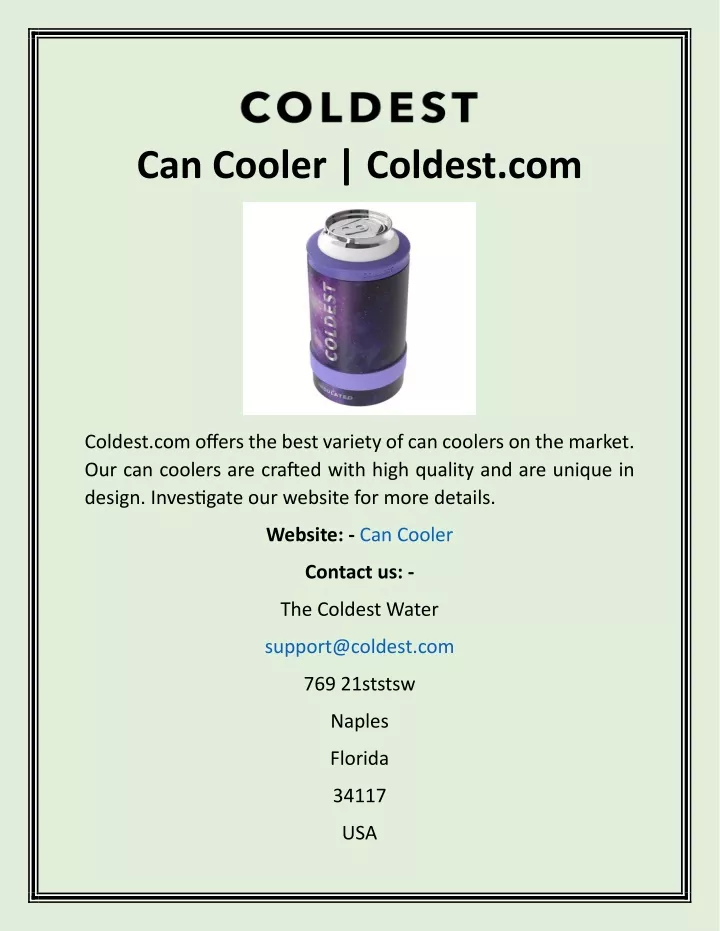 can cooler coldest com