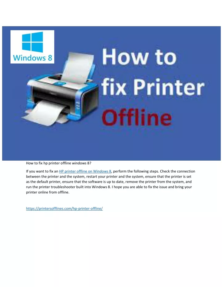 how to fix hp printer offline windows 8