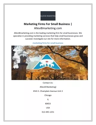 Marketing Firms For Small Business Allevi8marketing.com