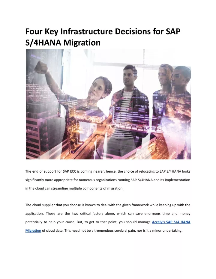 four key infrastructure decisions for sap s 4hana