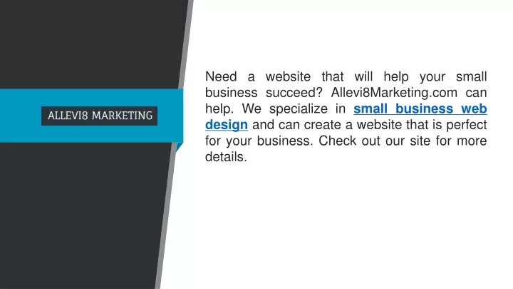 need a website that will help your small business