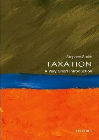 D!ownload  [EBOOK] Taxation: A Very Short Introduction (Very Short Introduc