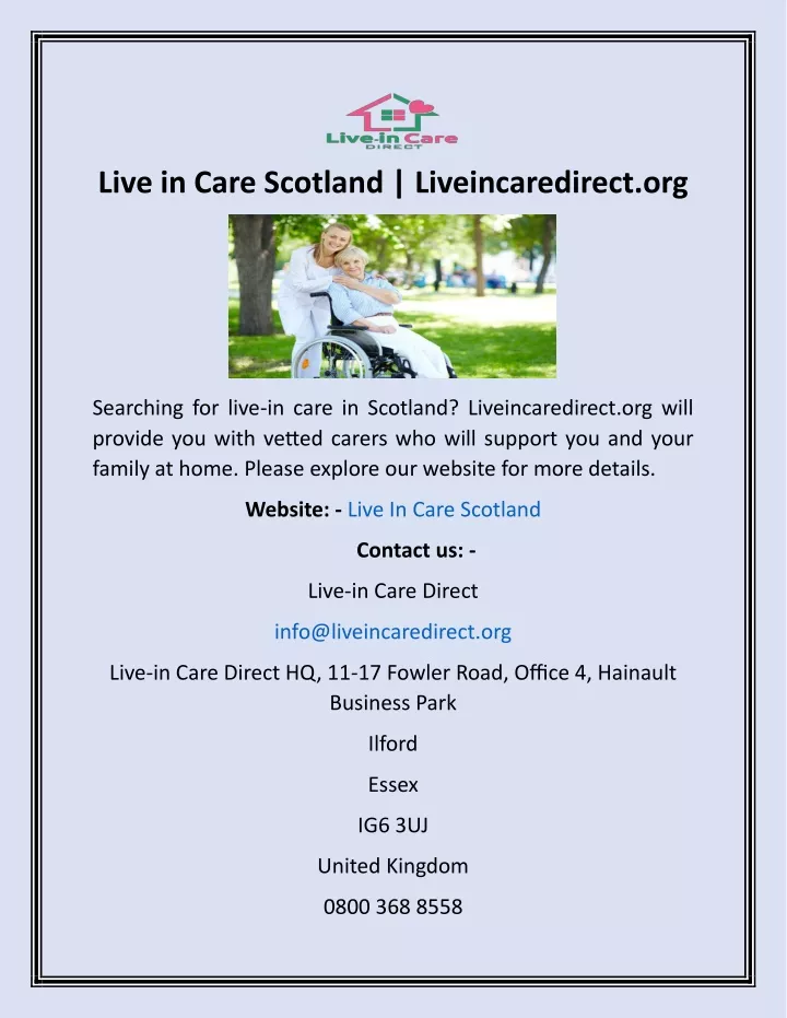 live in care scotland liveincaredirect org
