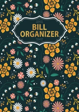 (PDF) D!ownload  BOOK Bill Organizer: Managing Your Money. Monthly Bill Org