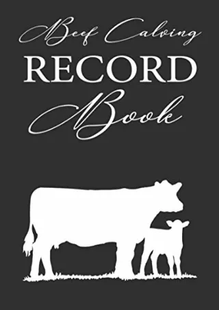 book [READ] Beef calving record book: cattle record keeping book and cow ca