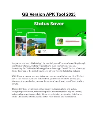 GB Version APK Tool 2023