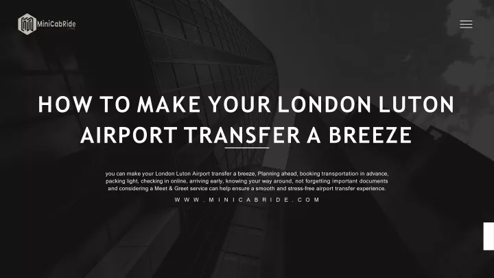how to make your london luton airport transfer