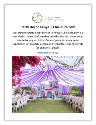 party decor kenya chic aura com