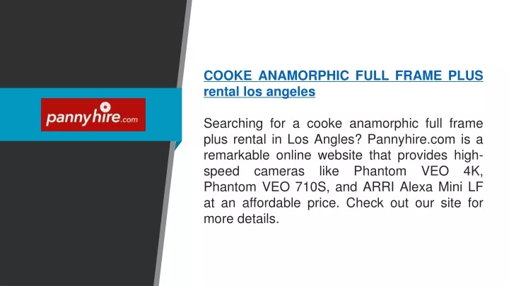 cooke anamorphic full frame plus rental