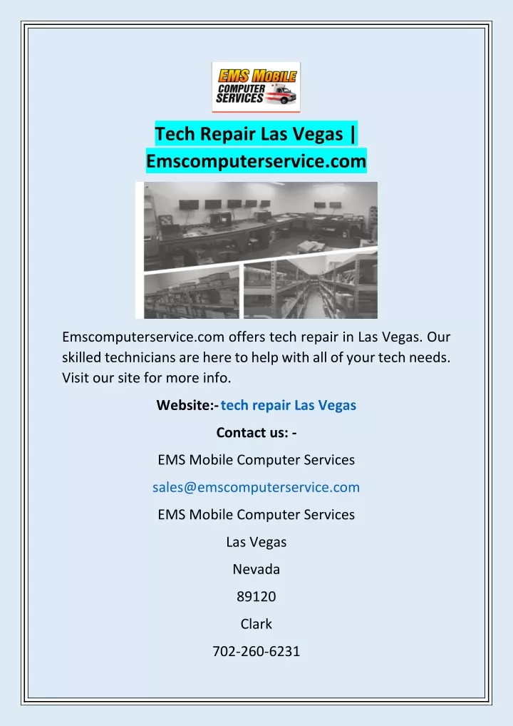 tech repair las vegas emscomputerservice com