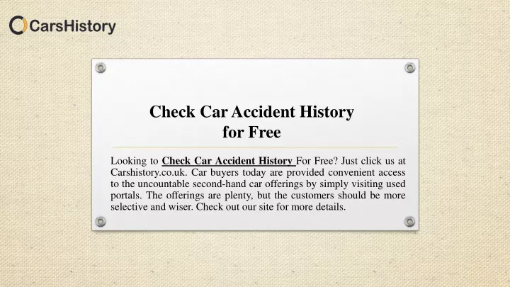 check car accident history for free