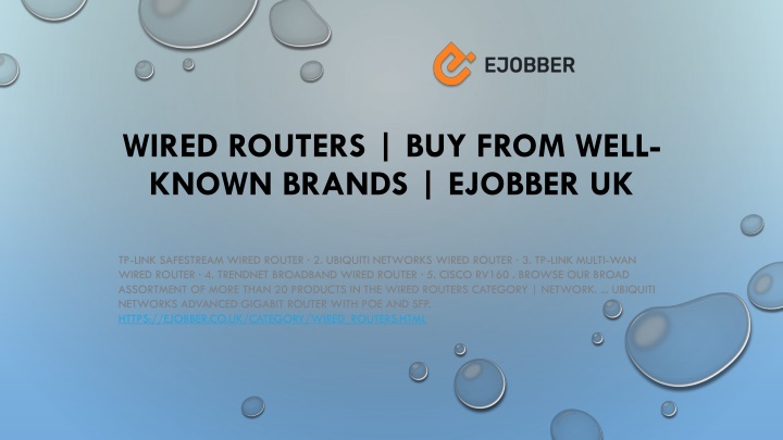 wired routers buy from well known brands ejobber uk