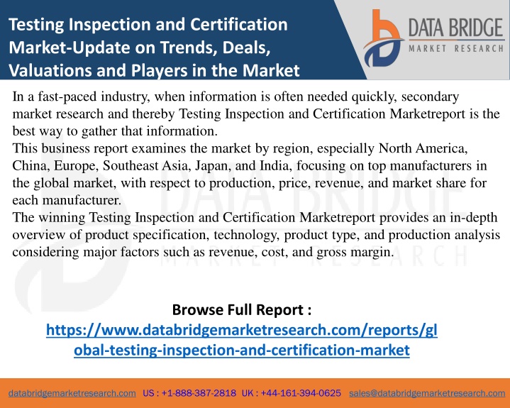 testing inspection and certification market