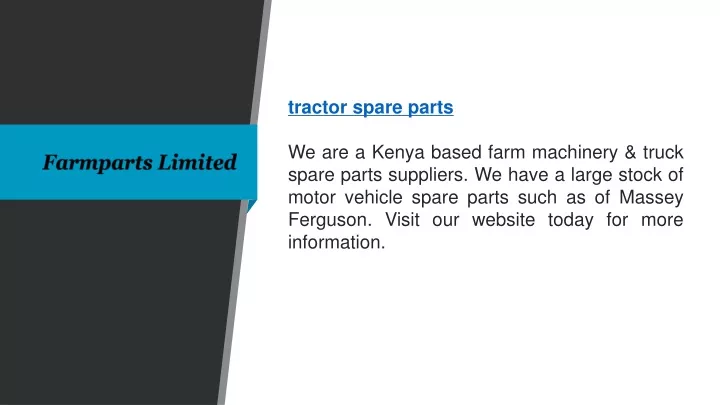 tractor spare parts we are a kenya based farm