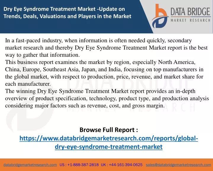 dry eye syndrome treatment market update