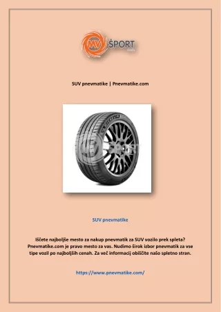 SUV pnevmatike | Pnevmatike.com
