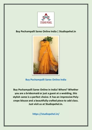 Buy Pochampalli Saree Online India | Studiopehel.in