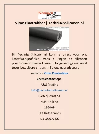 Viton Plaatrubber | Technischsiliconen.nl