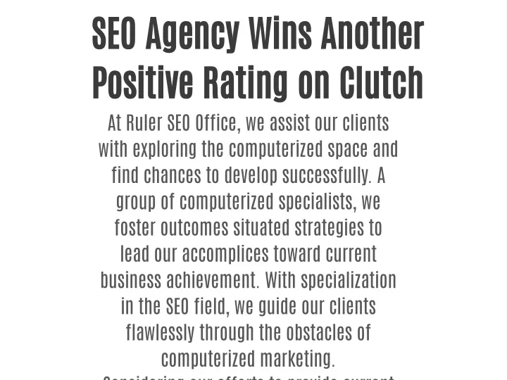 seo agency wins another positive rating on clutch