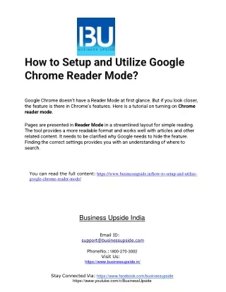 How to Setup and Utilise Google Chrome Reader Mode