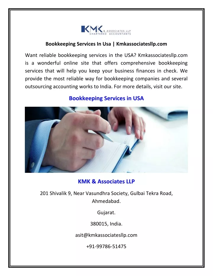 bookkeeping services in usa kmkassociatesllp com