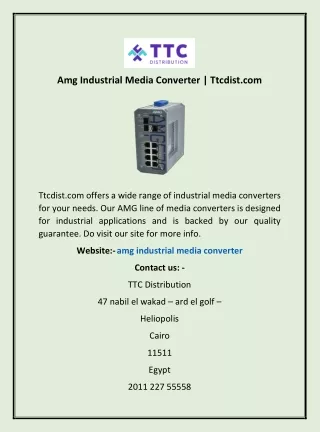 Amg Industrial Media Converter | Ttcdist.com