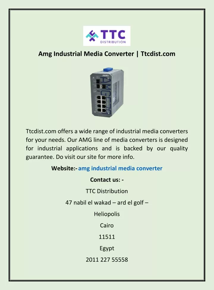 amg industrial media converter ttcdist com
