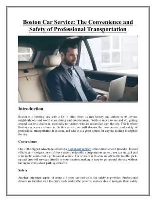 Boston Car Service