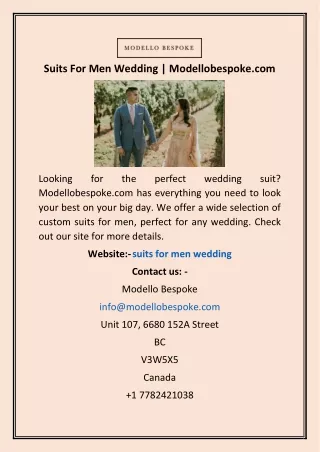 suits for men wedding modellobespoke com