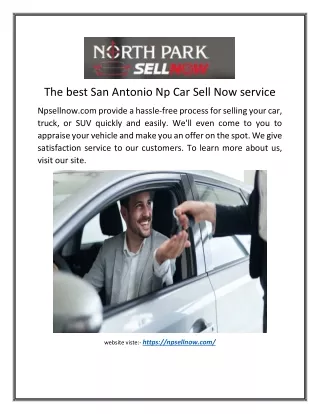 The best San Antonio Np Car Sell Now service