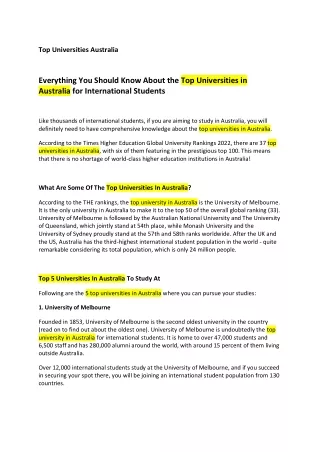 top universities australia