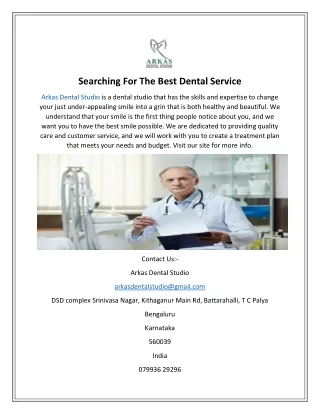 Searching For The Best Dental Service