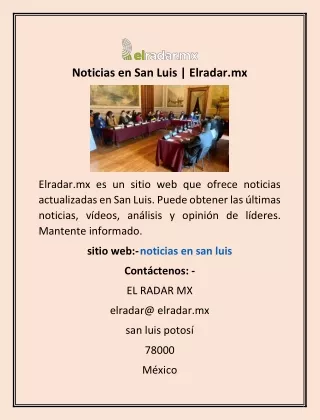 Noticias en San Luis | Elradar.mx