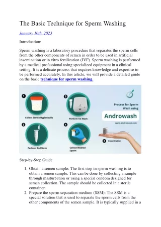 the basic technique for sperm washing