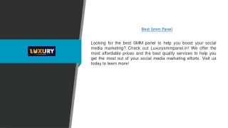 Best Smm Panel | Luxurysmmpanel.in