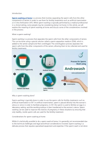 introduction sperm washing at home is a process