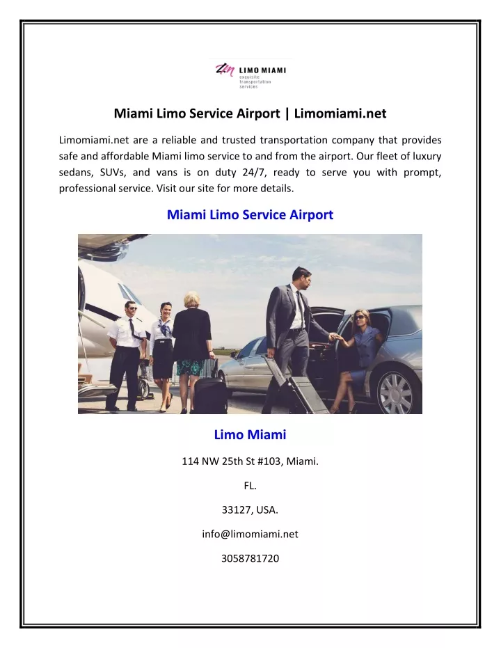 miami limo service airport limomiami net