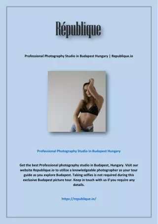 Professional Photography Studio in Budapest Hungary | Republique.io