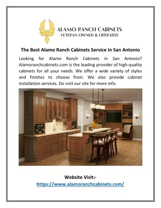 The Best Alamo Ranch Cabinets Service In San Antonio