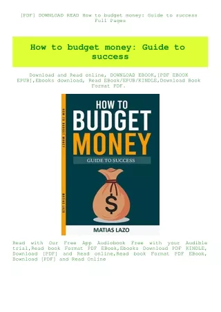 [PDF] DOWNLOAD READ How to budget money Guide to success Full Pages