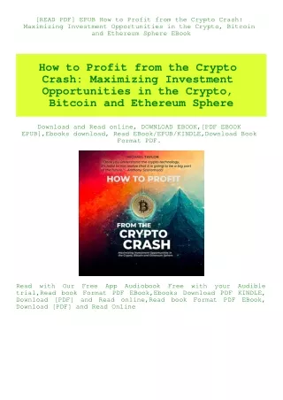 [READ PDF] EPUB How to Profit from the Crypto Crash Maximizing Investment Opportunities in the Crypt