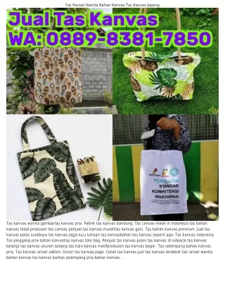 O889~8381~785O (WA) Tas Kanvas Wanita Import Tas Kanvas Terbuat Dari Apa