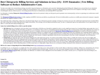 Chiropractic Billing Services in Iowa